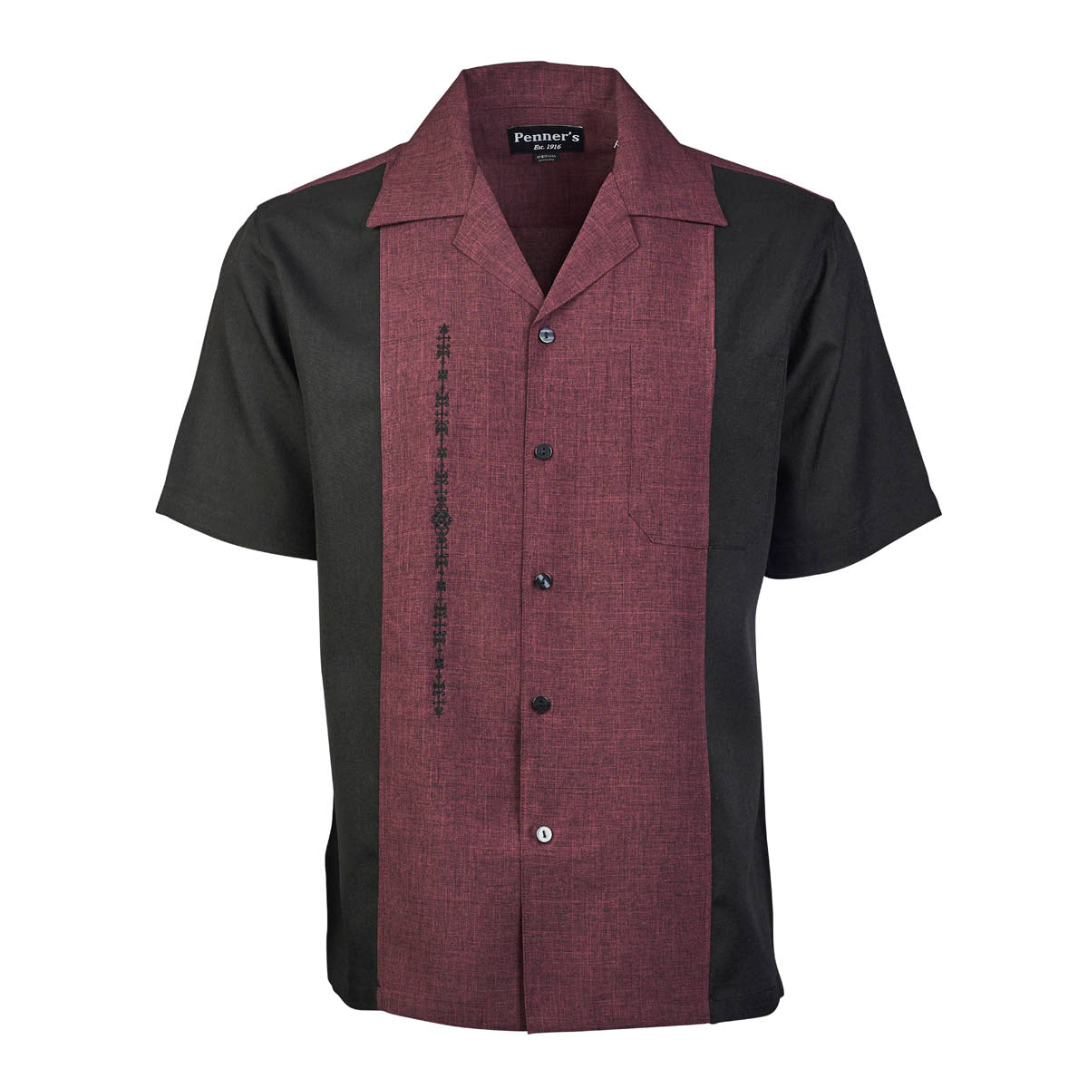 El Hombre shirt is custom made for Penner's! This retro shirt is square bottom and is perfect to dress up with some Stacy's and a nice fedora or casual with shorts and sandals. Made with lightweight poly so you can wash it and wear it. You'll love these shirts! 
