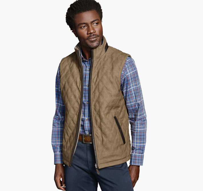 Johnston & Murphy Reversible Vest Camel/Brown