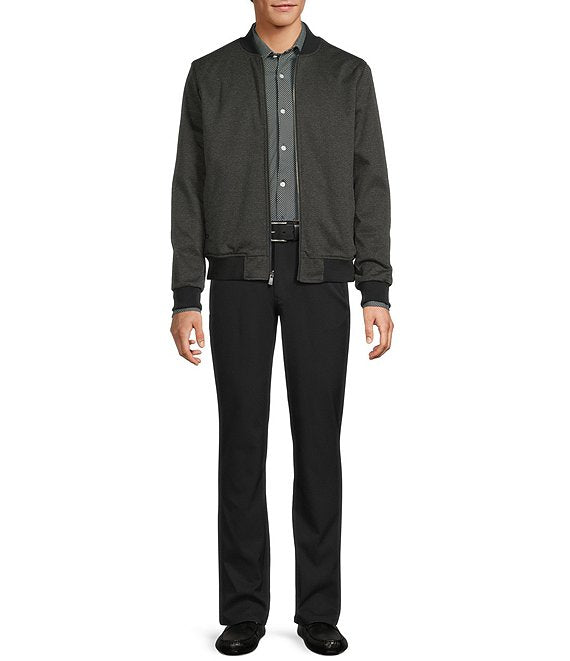 From Hart Schaffner Marx, this jacket features:


Crew neckline
Long sleeves
Zip-front closure
Basketweave stretch knit shell
Reverses to a heavy twill, water-resistant shell
Rib knit at collar, hem, and cuffs
Side slash pockets
Approx. 26” length
Water-resistant shell
Polyester/cotton/elastane
Dry clean