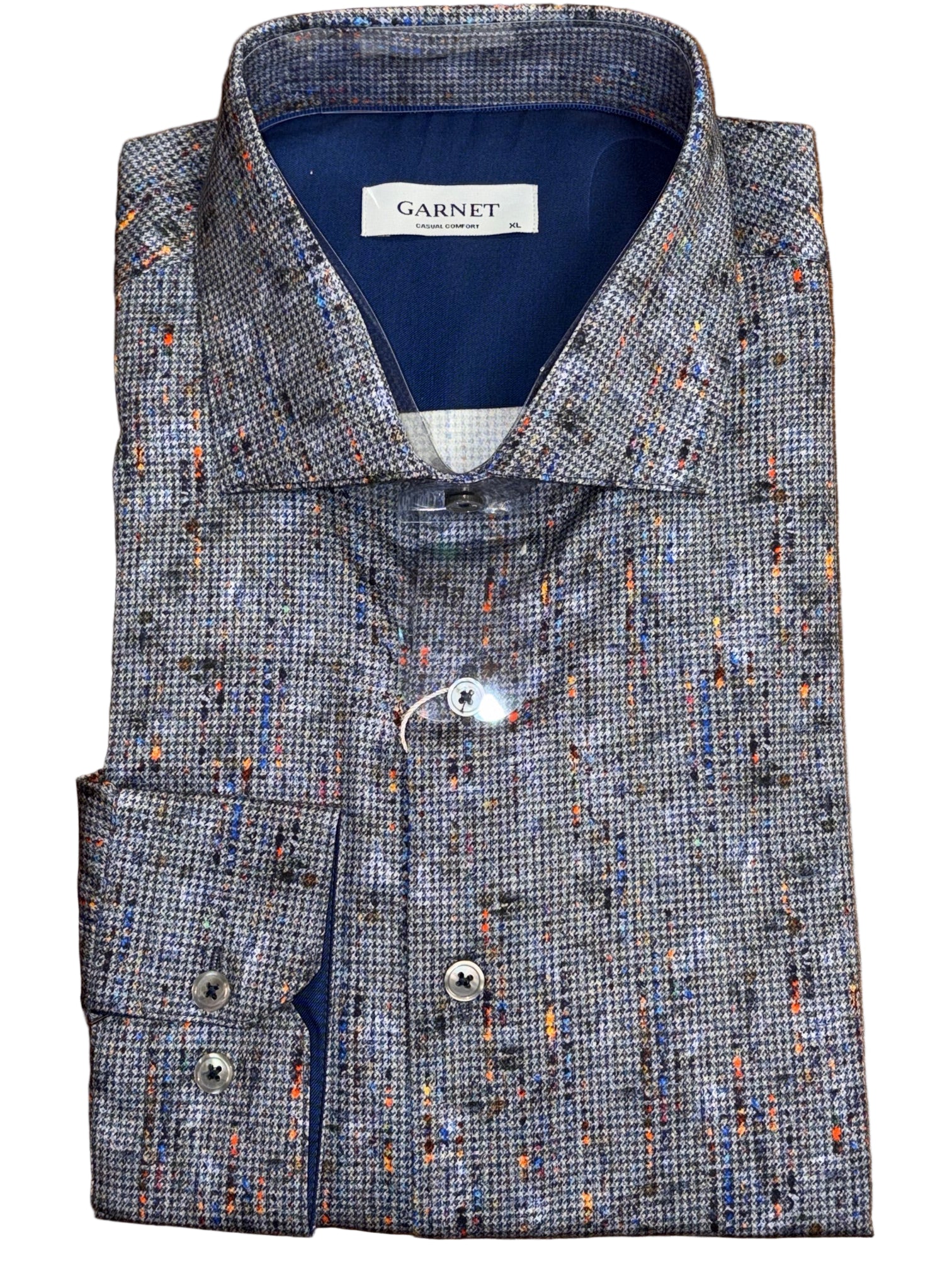 Poly/cotton shirt that is meant to be tucked in and worn with jeans or slacks and look great under a sport coat.&nbsp;&nbsp;