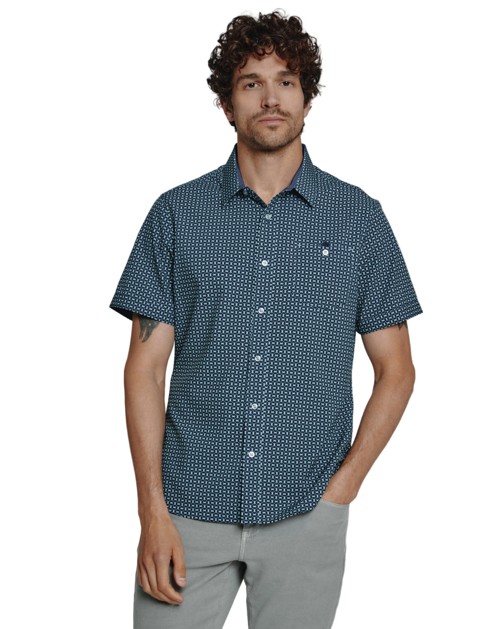 We created the perfect short&nbsp;sleeve button up, with the right mixture of comfort and style, just for you. Our performance shirts have 4-way stretch, are moisture wicking, wrinkle resistant and above all a great new addition to your wardrobe. The performance shirt will be your go-to for any occasion - day to night. This is a shirt that will have you satisfied at any given time.

Details
Model is 6'1" and wears a size medium.
Care: Machine wash cold on delicate cycle with similar colors. Do not use produ