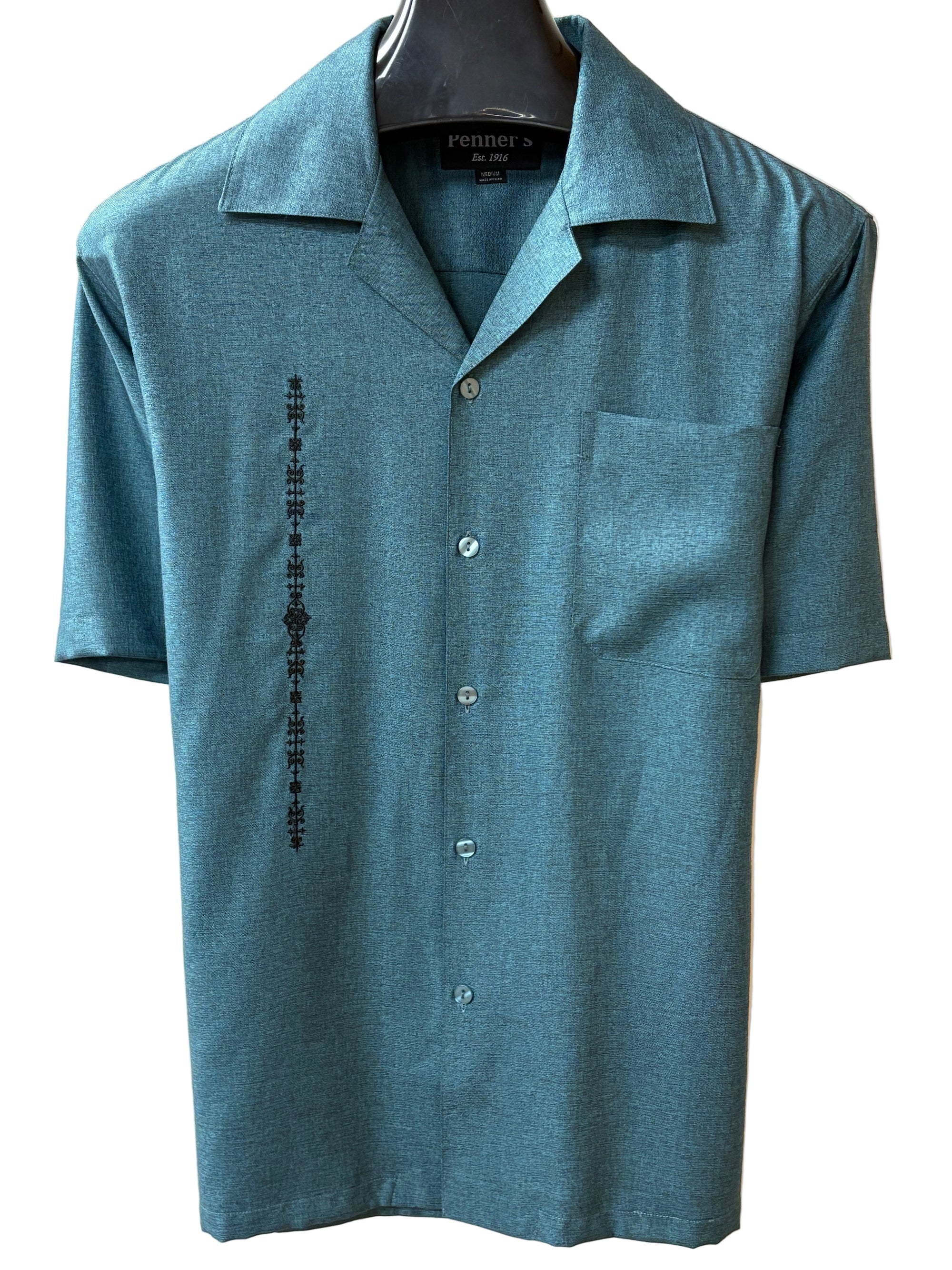 El Clasico shirt is custom made for Penner's! This retro shirt is square bottom and is perfect to dress up with some Stacy's and a nice fedora or casual with shorts and sandals.&nbsp; Made with lightweight poly so you can wash it and wear it.&nbsp; You'll love these shirts!