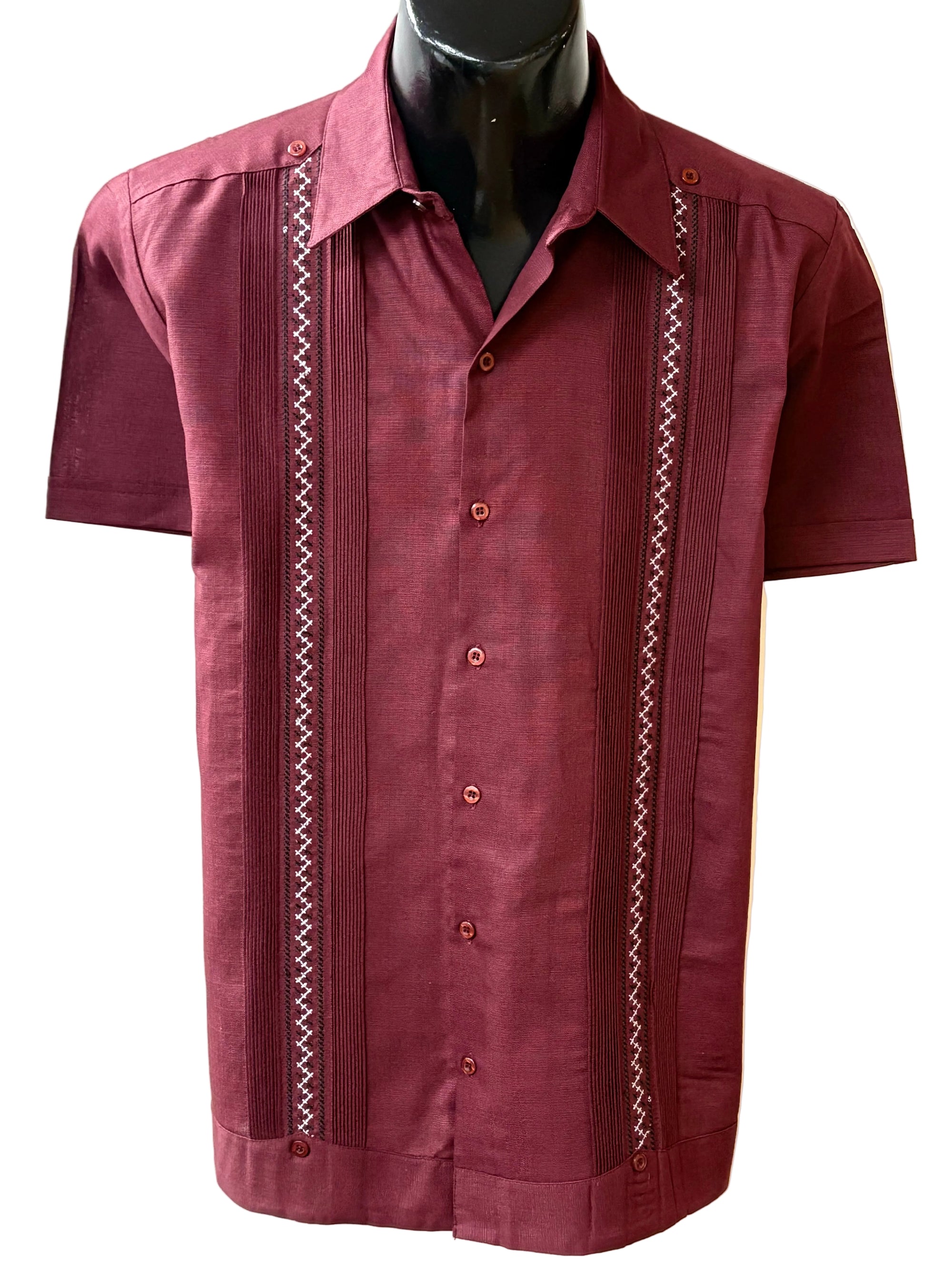 A new Penner's design that features a beautiful embroidery down the front of the shirt.&nbsp; These shirts are a poly/cotton blend making them easy to care for without having to iron.&nbsp; The square bottom makes it the perfect shirt to wear on the outside casually with shorts or dressed up with slacks or chinos.&nbsp;&nbsp;