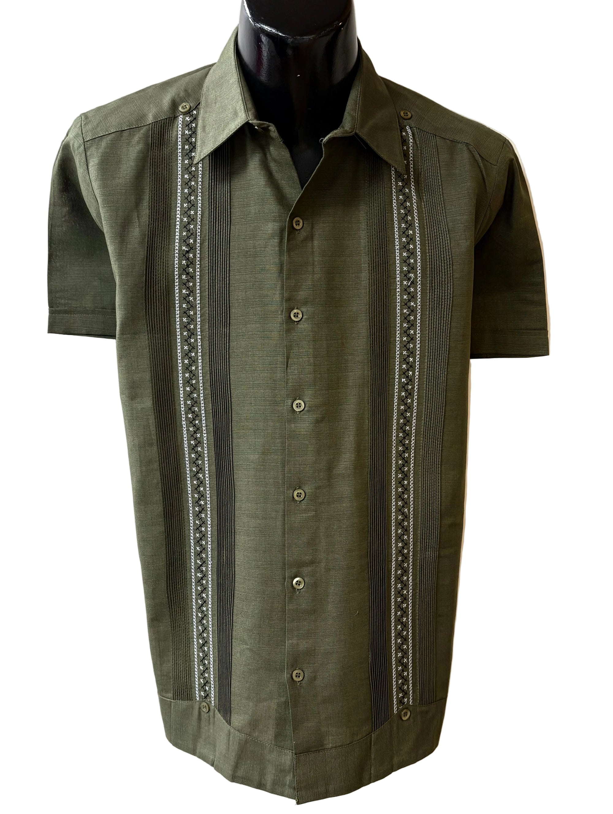 A new Penner's design that features a beautiful embroidery down the front of the shirt.&nbsp; These shirts are a poly/cotton blend making them easy to care for without having to iron.&nbsp; The square bottom makes it the perfect shirt to wear on the outside casually with shorts or dressed up with slacks or chinos.&nbsp;&nbsp;