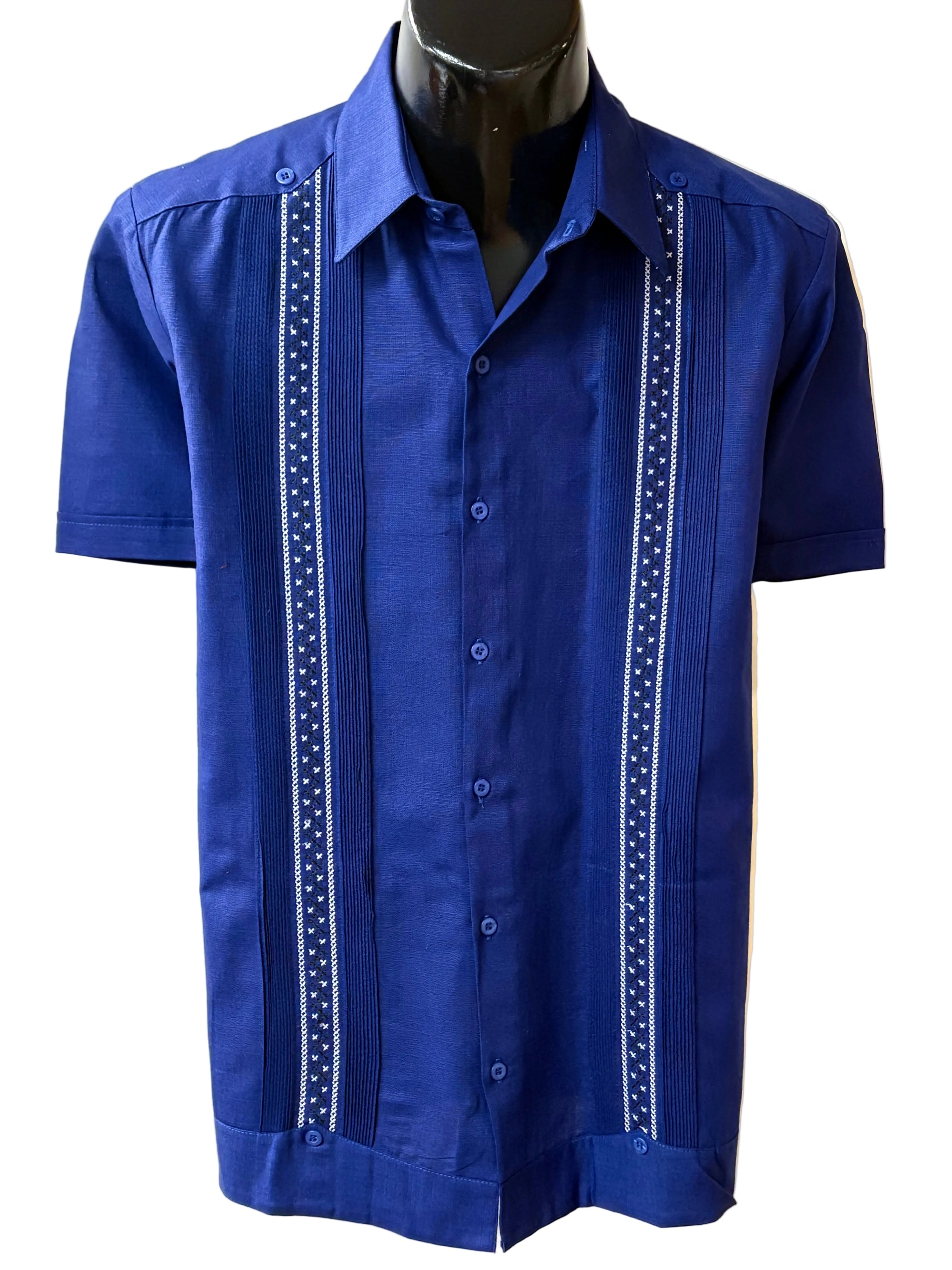 A new Penner's design that features a beautiful embroidery down the front of the shirt.&nbsp; These shirts are a poly/cotton blend making them easy to care for without having to iron.&nbsp; The square bottom makes it the perfect shirt to wear on the outside casually with shorts or dressed up with slacks or chinos.&nbsp;&nbsp;