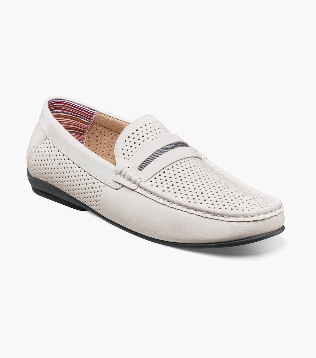 Stacy Adams - (A3272) Moc Toe (White)