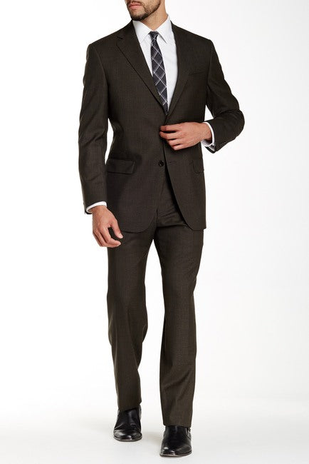 Maxman Prive Brown Sharkskin Suit