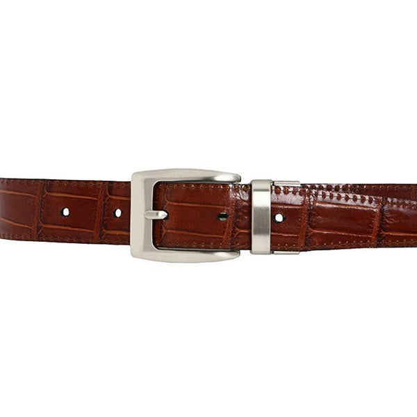 BRIGHTON - (30090) Reversible Croco Belt (Black/Peanut