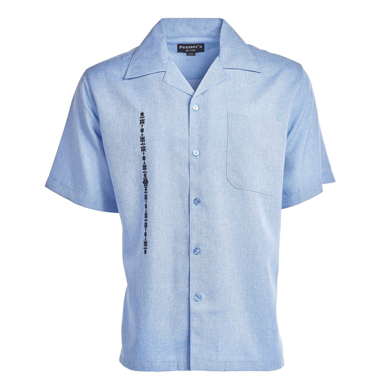 El Clasico shirt is custom made for Penner's! This retro shirt is square bottom and is perfect to dress up with some Stacy's and a nice fedora or casual with shorts and sandals.&nbsp; Made with lightweight poly so you can wash it and wear it.&nbsp; You'll love these shirts!