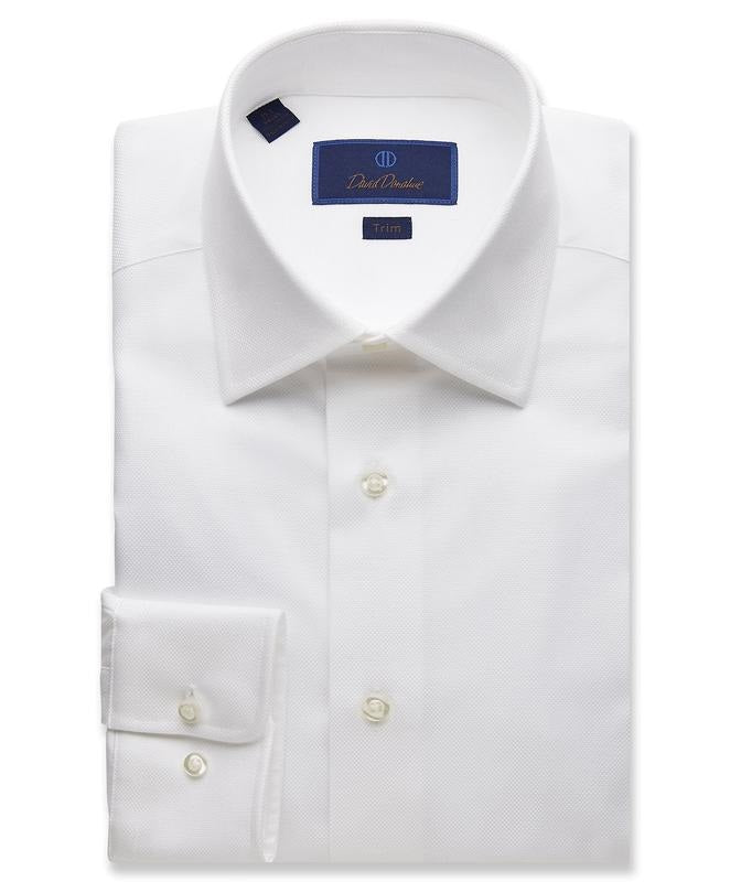 white cotton dress shirt DAVID DONAHUE - (7202-110) - Dress Shirt