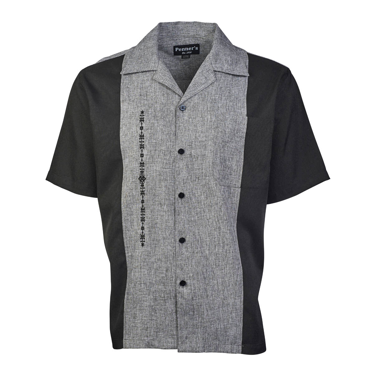 El Hombre shirt is custom made for Penner's! This retro shirt is square bottom and is perfect to dress up with some Stacy's and a nice fedora or casual with shorts and sandals.&nbsp; Made with lightweight poly so you can wash it and wear it.&nbsp; You'll love these shirts!&nbsp;