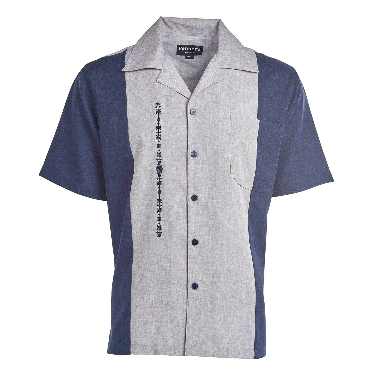 El Hombre shirt is custom made for Penner's! This retro shirt is square bottom and is perfect to dress up with some Stacy's and a nice fedora or casual with shorts and sandals.&nbsp; Made with lightweight poly so you can wash it and wear it.&nbsp; You'll love these shirts!&nbsp;