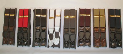 Buttoned Suspenders with Leather Straps - Big (X-Long)