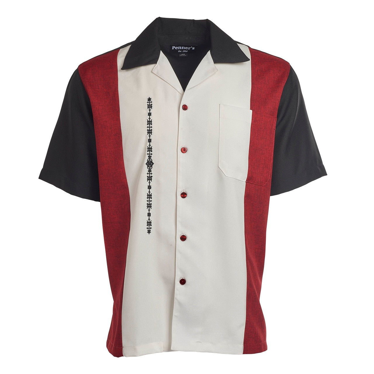 El Patron shirt is custom made for Penner's! This retro shirt is square bottom and is perfect to dress up with some Stacy's and a nice fedora or casual with shorts and sandals.&nbsp; Made with lightweight poly so you can wash it and wear it.&nbsp; You'll love these shirts!