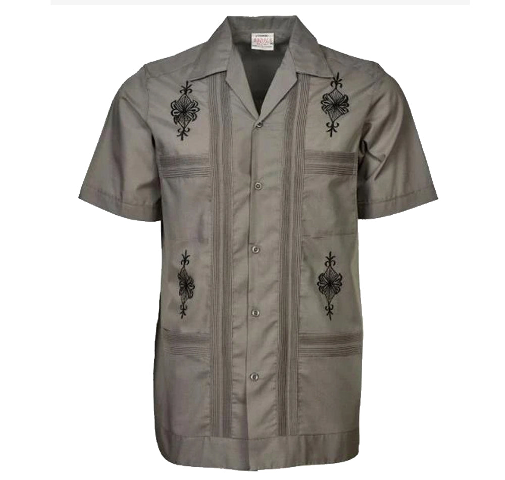 Poco Loco Guayabera - Men's Short Sleeve | 4 Pockets | Polyester-Cotton Blend