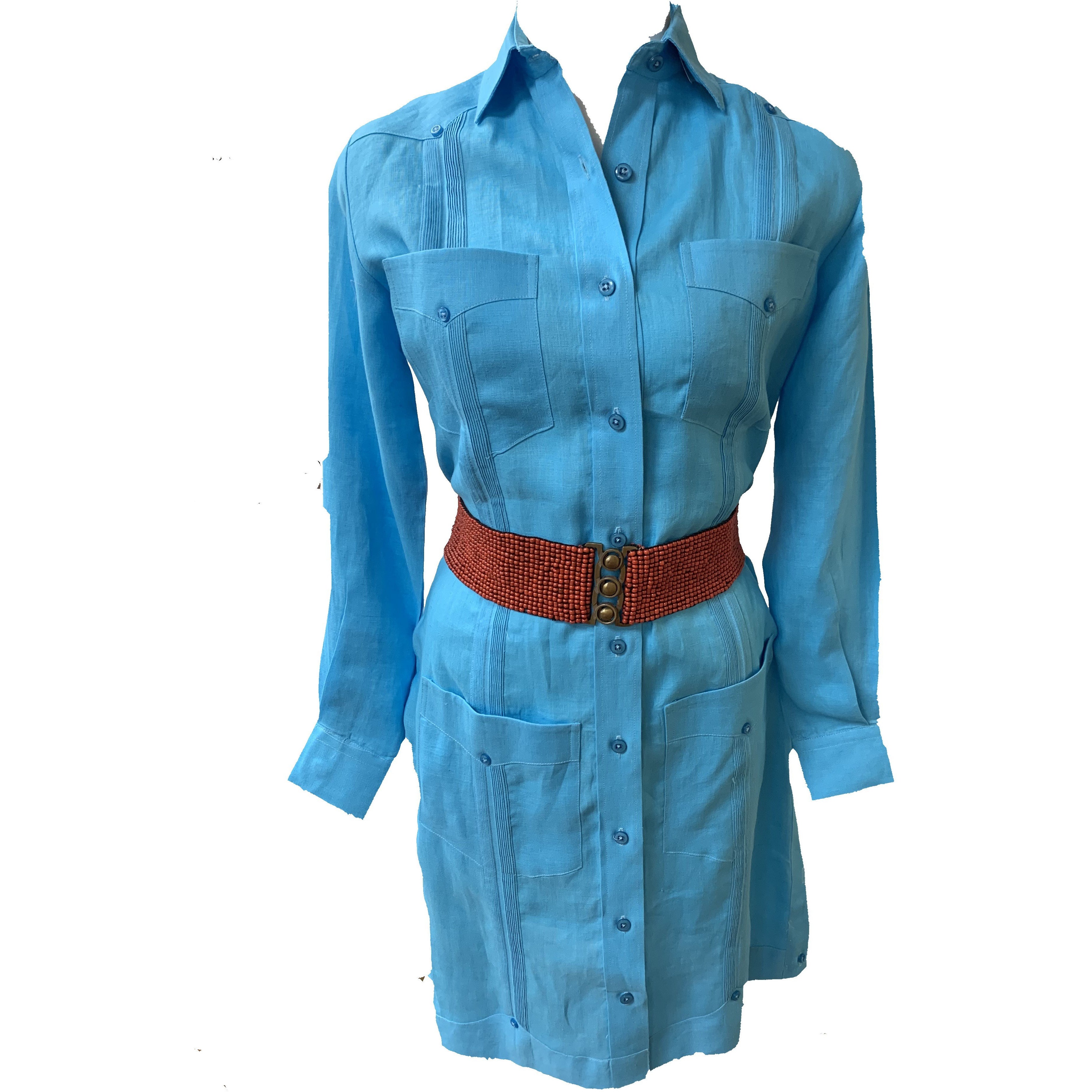 long guayabera dress Women's Off-Shoulder Guayabera Dress